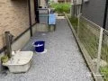 雑草対策をした犬走り