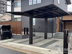 Y合掌カーポートの設置で敷地を有効活用しながらお車を守る工事